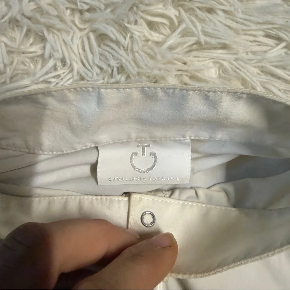 Women’s XL White/Navy Cavalleria Toscana Long Sleeve Horseback Riding Show Shirt - Picture 5 of 6